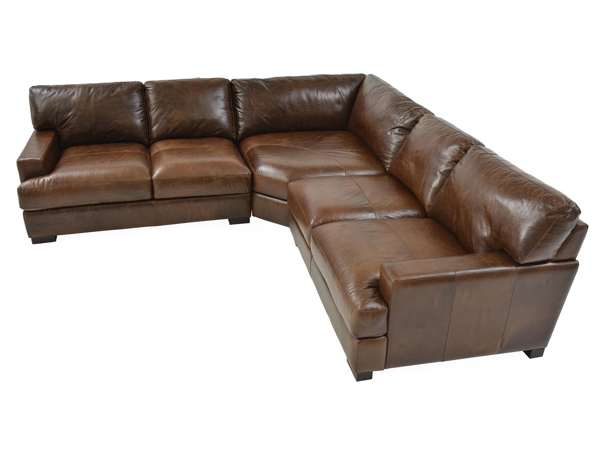 Dallas Three-Piece Top-Grain Leather Sectional